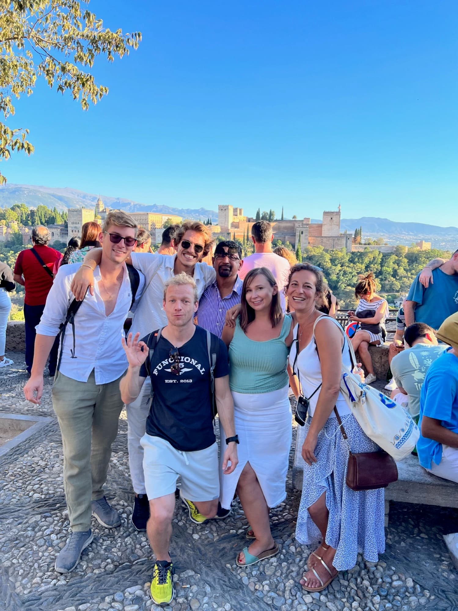Trip group exploring together