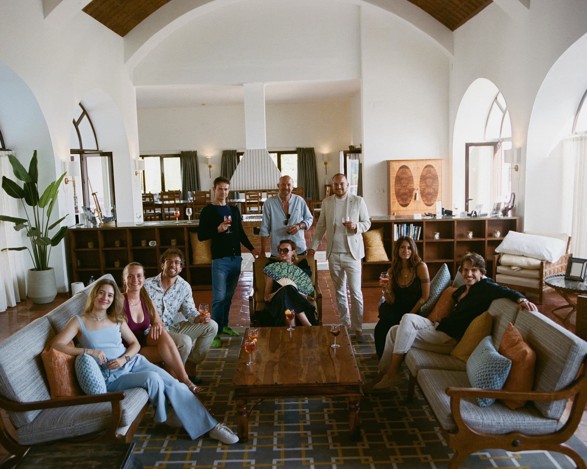 Gathering in a villa living room